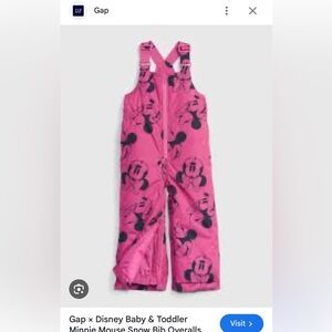 Gap Disney Minnie Mouse snow bib overalls